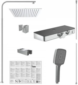 Schütte 60531 - Set de duș OCEAN l. cu baterie termostatică, crom/antracit