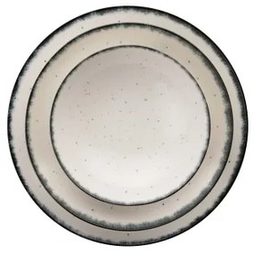 Set de masă 24 piese, porțelan, alb/negru