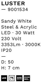 Plafoniera LED Luster alb, 50cm
