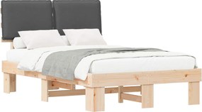 vidaXL Cadru de pat cu tăblie tapițată Gri închis 120 x 200 cm