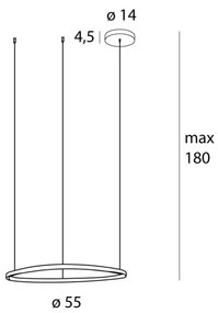 Lustra design inelar LED Cayenne 60cm