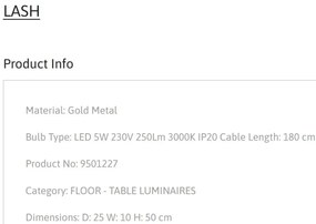Veioza/Lampa LED design modern decorativ LASH H-50cm