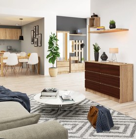 Comodă Kapil (stejar sonoma + wenge). 1069024