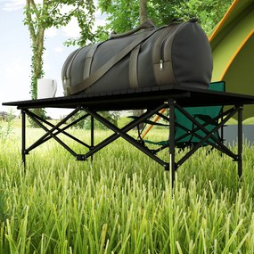 Outsunny Masă de camping pliabilă cu blat rulabil, masă de grădină din aluminiu 2 persoane 95 x 55 cm Negru | Aosom Romania