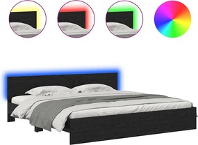 vidaXL Cadru de pat Stejar Negru 180 x 200 cm Lemn compozit