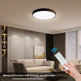 Plafonieră LED dimabilă Immax NEO 07248L SEMPLICI 36W/230V Wi-Fi Tuya negru + telecomandă
