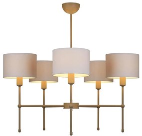 Lustră pe tijă MADELA 5xE14/40W/230V alb/bej