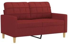 348611 vidaXL Canapea cu 2 locuri, roșu vin, 120 cm, material textil