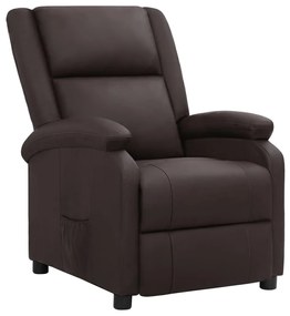 3098386 vidaXL Fotoliu rabatabil electric, maro, piele naturală