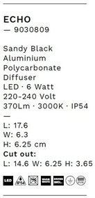 Spot LED incastrabil iluminat exterior ambiental IP54 ECHO negru