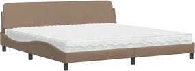 vidaXL Pat cu saltea, Dover, cappuccino, 200x200 cm, piele ecologică