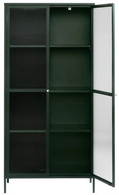 Vitrină verde-închis din metal 90x190 cm Bronco – Unique Furniture