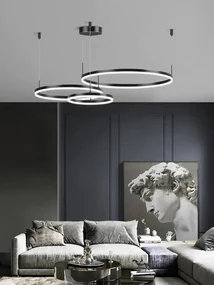 Lustra LED EsnF203003/3, Cu Telecomanda, 3 Tipuri De lumina, 160W, Negru