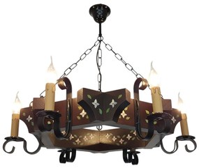 Candelabru fabricat manual din lemn pictat Queen 6L
