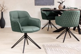 Set 2 scaune Pivotante, Piele Naturala, Verde, Euphoria