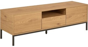 Comodă TV în culoare naturală cu aspect de lemn de stejar 140x45x40 cm Seaford – Actona