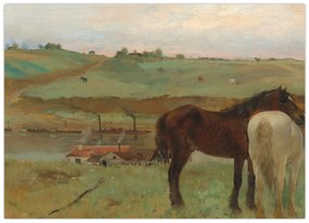 Tablou - Edgar Degas, Horses in a Meadow, reproducere (70x50 cm)