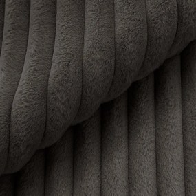 Colțar gri închis cu tapițerie din catifea reiată (cu colț pe partea stângă/în formă de "U") Justin – Ropez