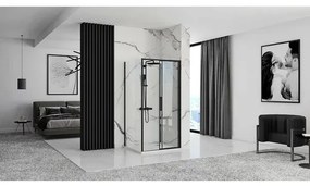 Cabina de dus dreptunghiulara cu usa culisanta Rea Rapid Slide 150x80 negru