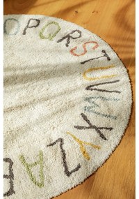Covor de joacă pentru copii crem din bumbac ø120 cm ABC Color and Letters – Lorena Canals
