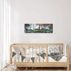 Tablou - Ilustrație a Grădinii de săbii (cu ceas) (90x30 cm)