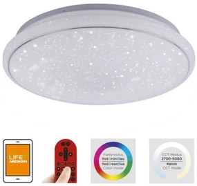 Plafonieră LED RGB dimabilă JUPI LED/28W/230V Leuchten Direkt 14743-16 + telecomandă