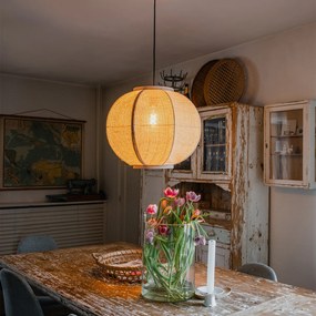 Lampa suspendată inteligentă din material natural 48 cm, inclusiv Wifi G95 - Rob