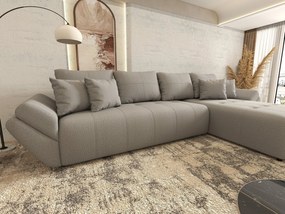 Colțar extensibil dumonde cu ladă de depozitare si sezut confortabil din spuma high-density, Berlin XL Enjoy Grey 350x185 cm II