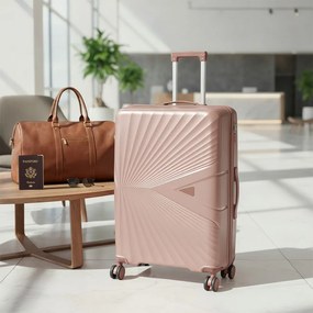 TraveLux Endure valiză medie cu capac dur 68x45x25 cm aur roz