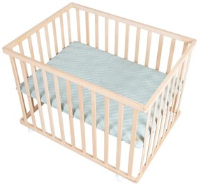 Țarc pentru copii în culoare naturală cu înălțime reglabilă/cu roți 75x100 cm Style – Roba