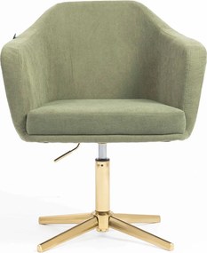 HR832CROSS Scaun Catifea Reiată Premium culoare verde salvie cu Bază Aurie