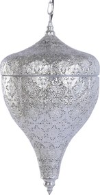 Lustră suspendată din metal, argintiu, 55 x 30 cm, „Loubressac”