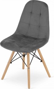Oferta Scaun de dining din catifea gri DUMO II. calitate a doua