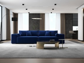 Canapea extensibilă dumonde cu ladă de depozitare si sezut confortabil din spuma high-density, Marbela Royal Blue XXL 295x100 cm