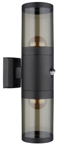 Aplica pentru exterior cu senzor de miscare design modern IP44 Xeloo negru, fumuriu