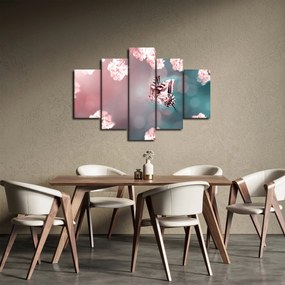 Tablou - Fluture între flori (150x105 cm)