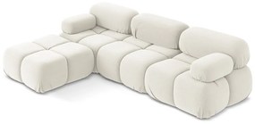 Colțar modular alb cu tapițerie din catifea Lokua – Makamii