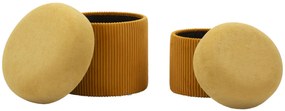 Mauro Ferretti Puff cu Depozitare Set 2 Buc cm Ø 42x44-35x36 | Aosom Romania