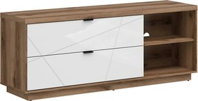 Comoda TV FORN, nuc/alb lucios, PAL melaminat, 156x43x61 cm