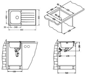 Chiuveta bucatarie inox si sticla alba Alveus Glassix 10 Alb