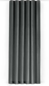 Draperie gri închis dimout (semi-opacă) din catifea 200x250 cm Velto – Filumi