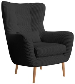 Fotoliu cu suport picioare Veneza VZ2  (negru + fag). 1099393