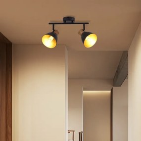 Brilagi - Spot ODENSE 2xE14/10W/230V lemn de cauciuc/negru