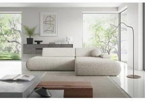 Colțar extensibil PRATO, formă L, cu spațiu de depozitare, orientare dreapta, bej