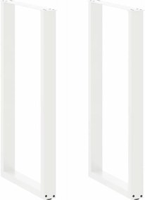vidaXL Picioare de masă de bar în formă de U, 2 buc., alb, 60 x (110-111) cm, oțel