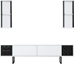 Măsuță TV cu rafturi Line White and Black