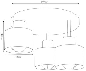 Plafonieră PARKLA, 3xE27/15W/230V, bej