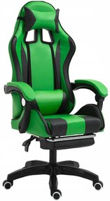 Scaun de gaming cu tetieră, negru-verde