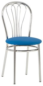 Scaun bucatarie Picard Chrome, Albastru deschis piele ecologica