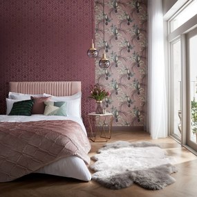 Tapet, Metro, Cassis Purple Luxury Geometric, 1838 Wallcoverings, 5.3mp / rola